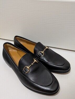 NWOB Gucci Jordan Loafers Black Leather Horsebit Size 36 Womens